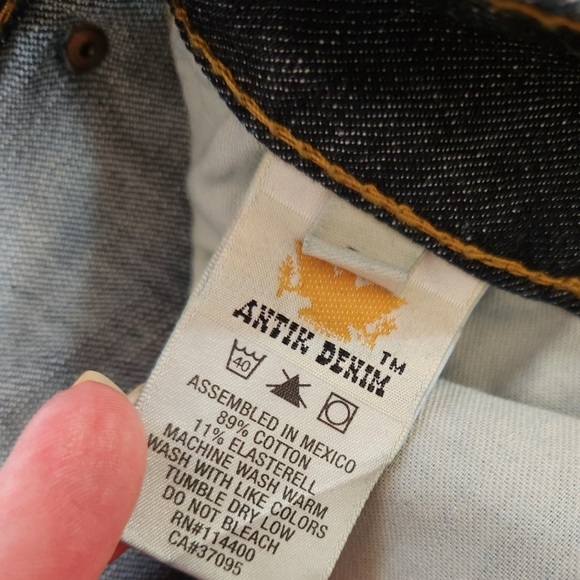 Antik Denim Dark Wash Mini-skirt, button fly, sz 31 - Picture 8 of 12